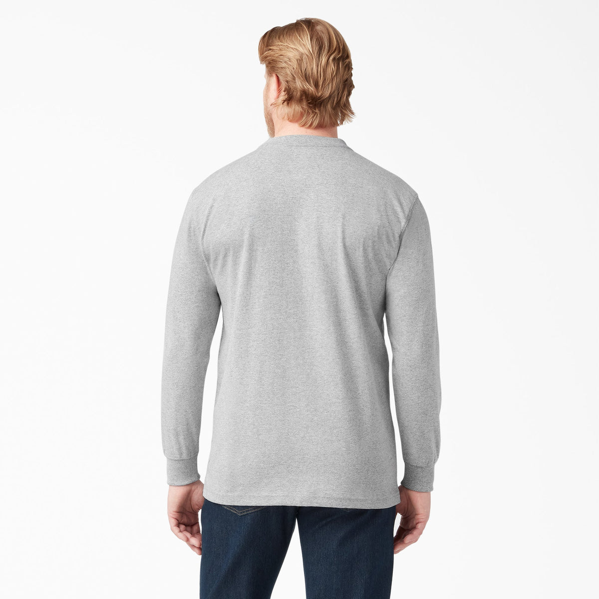 Dickies Heavyweight Long Sleeve Henley T-Shirt - Heather Gray (HG)