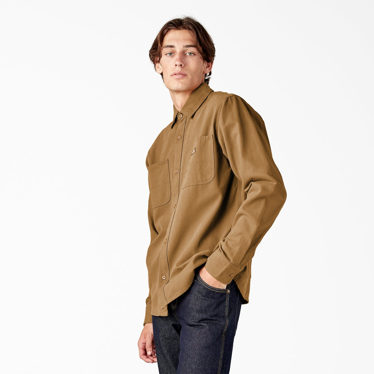 Dickies Duck Canvas Long Sleeve Utility Shirt - Stonewashed Brown Duck (SBD)