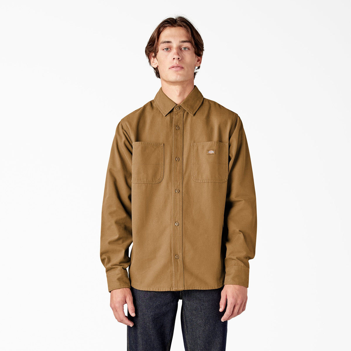 Dickies Duck Canvas Long Sleeve Utility Shirt - Stonewashed Brown Duck (SBD)