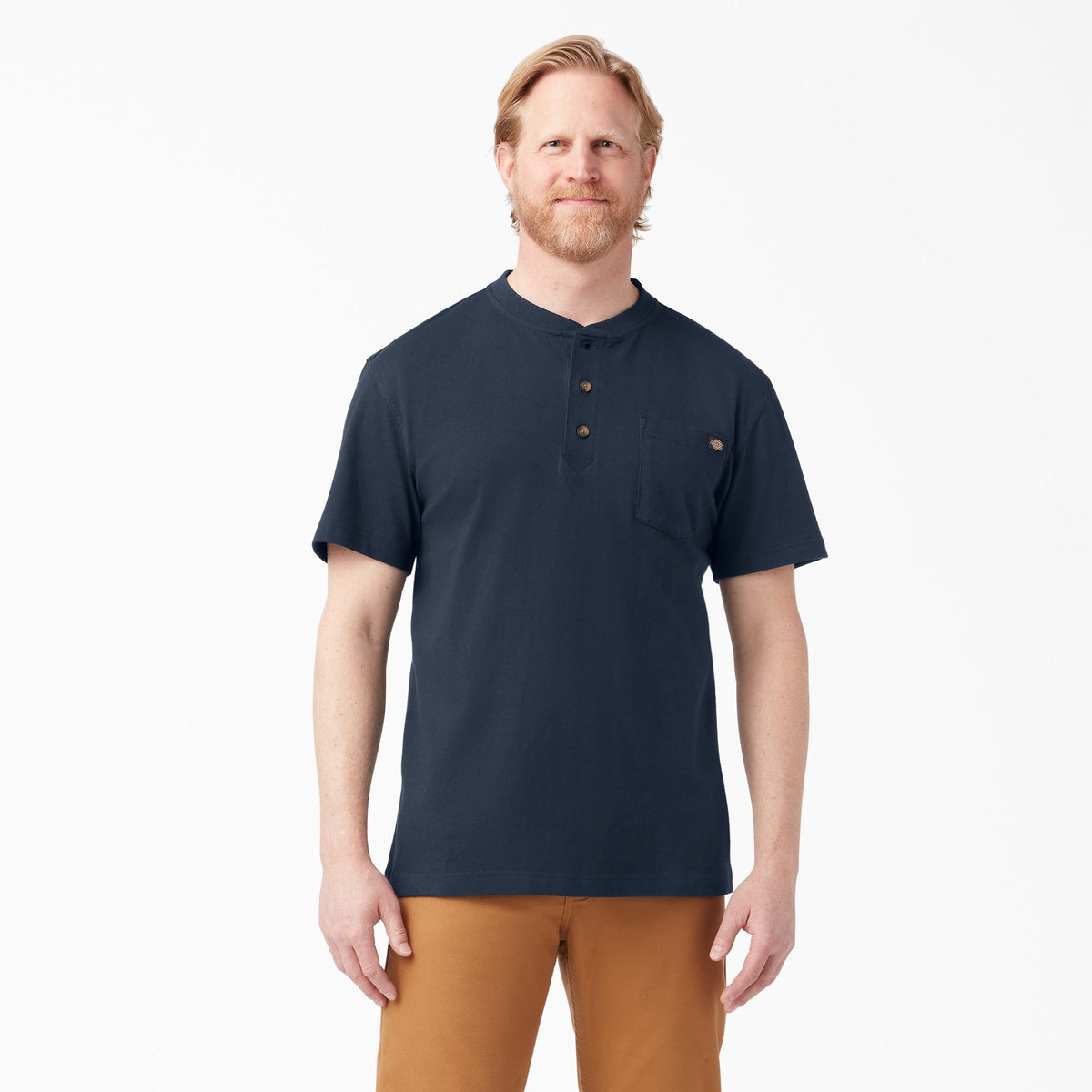 Dickies Heavyweight Short Sleeve Henley T-Shirt - Dark Navy (DN)