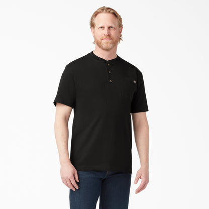 Dickies Heavyweight Short Sleeve Henley T-Shirt - Black (BK)