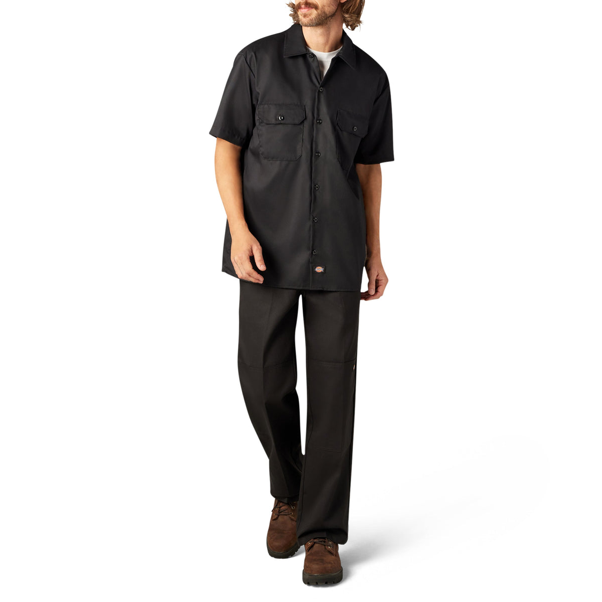 Dickies FLEX Relaxed Fit Short Sleeve Work Shirt - Black (BK)