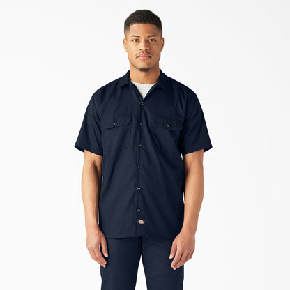 Dickies FLEX Relaxed Fit Short Sleeve Work Shirt - Dark Navy (DN)