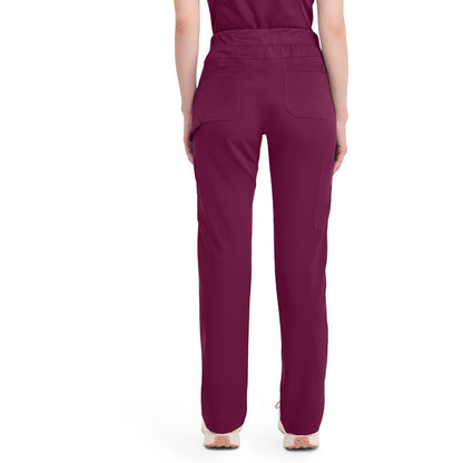 Dickies Women's Balance Mid Rise Tapered Leg Pull-On Scrub Pant - Wine (WIN)