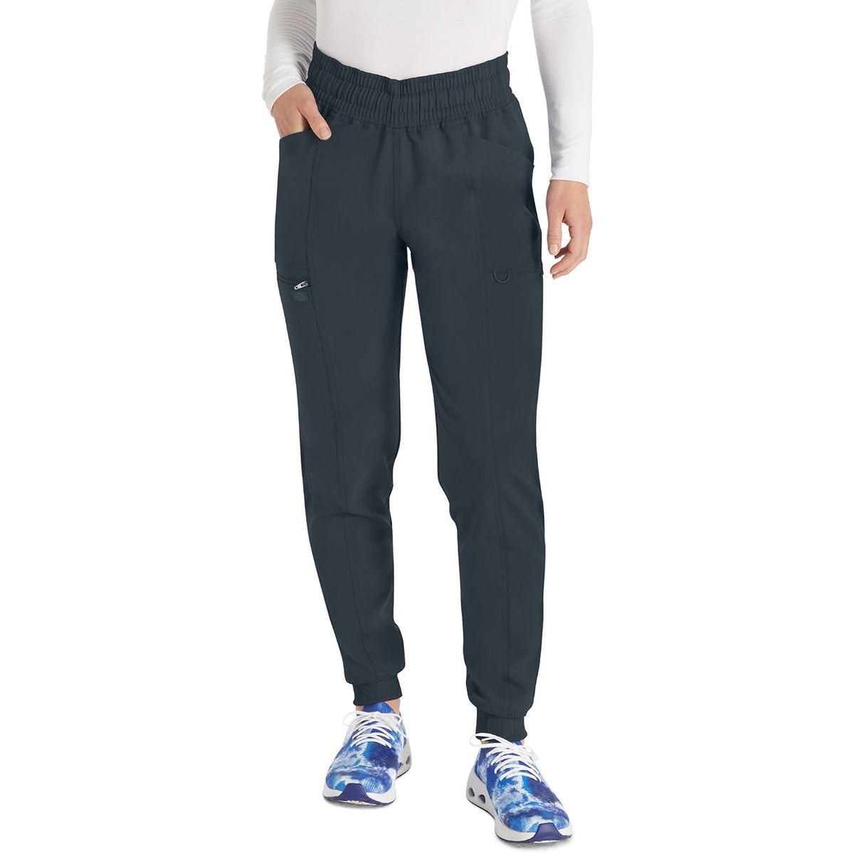 Dickies Women's Balance Mid Rise Jogger Scrub Pant - Pewter Gray (PEW)