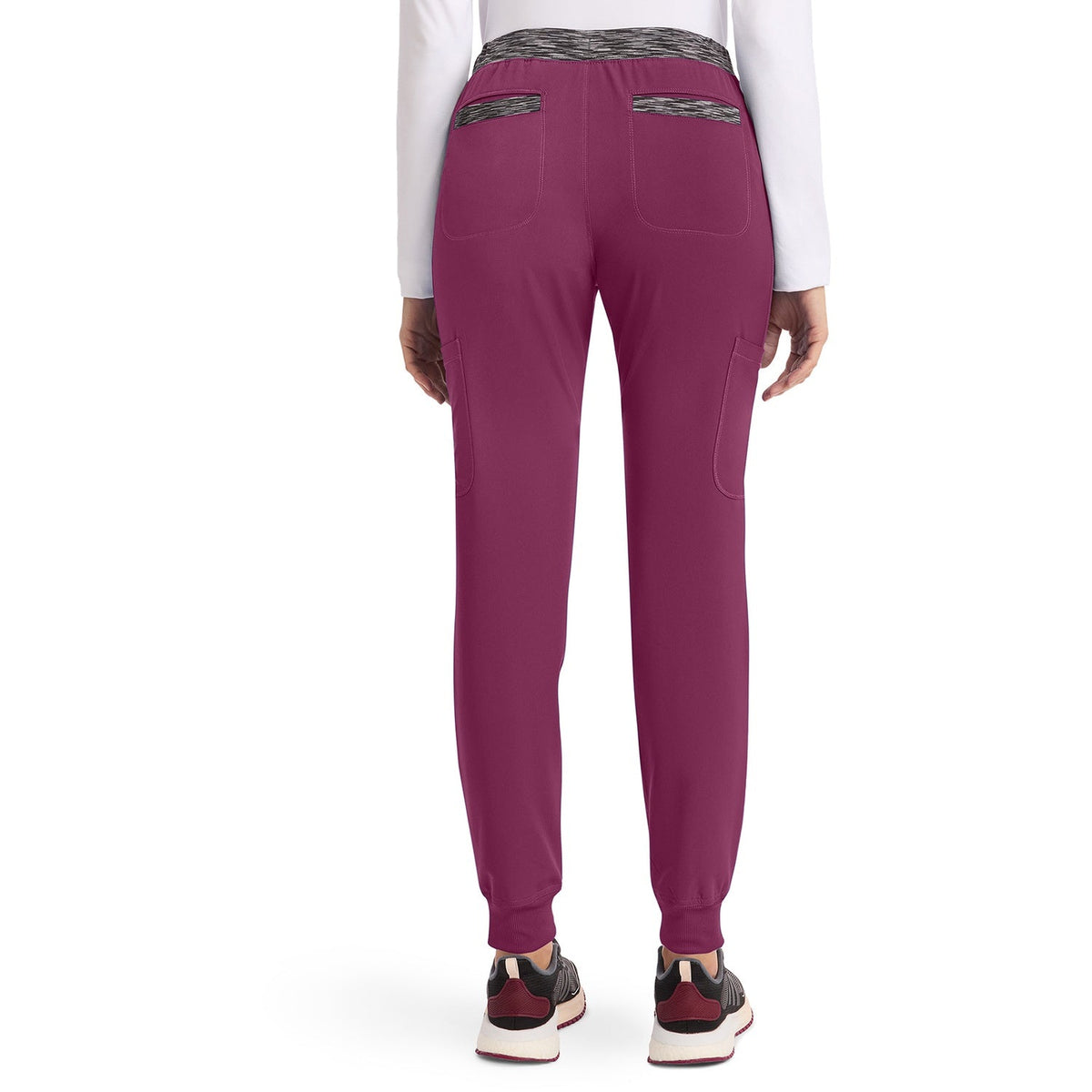 Dickies Women's Dynamix Natural Rise Tapered Leg Jogger Scrub Pant - Wine (WIN)