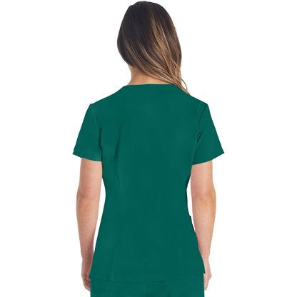 Dickies Women's EDS Essentials V-Neck Scrub Top - Hunter Green (GH)