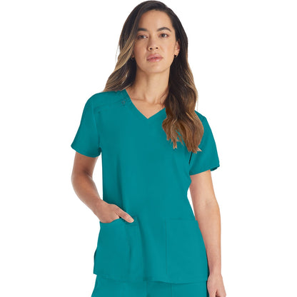 Dickies Women's EDS Essentials V-Neck Scrub Top - Teal Blue (TLB)