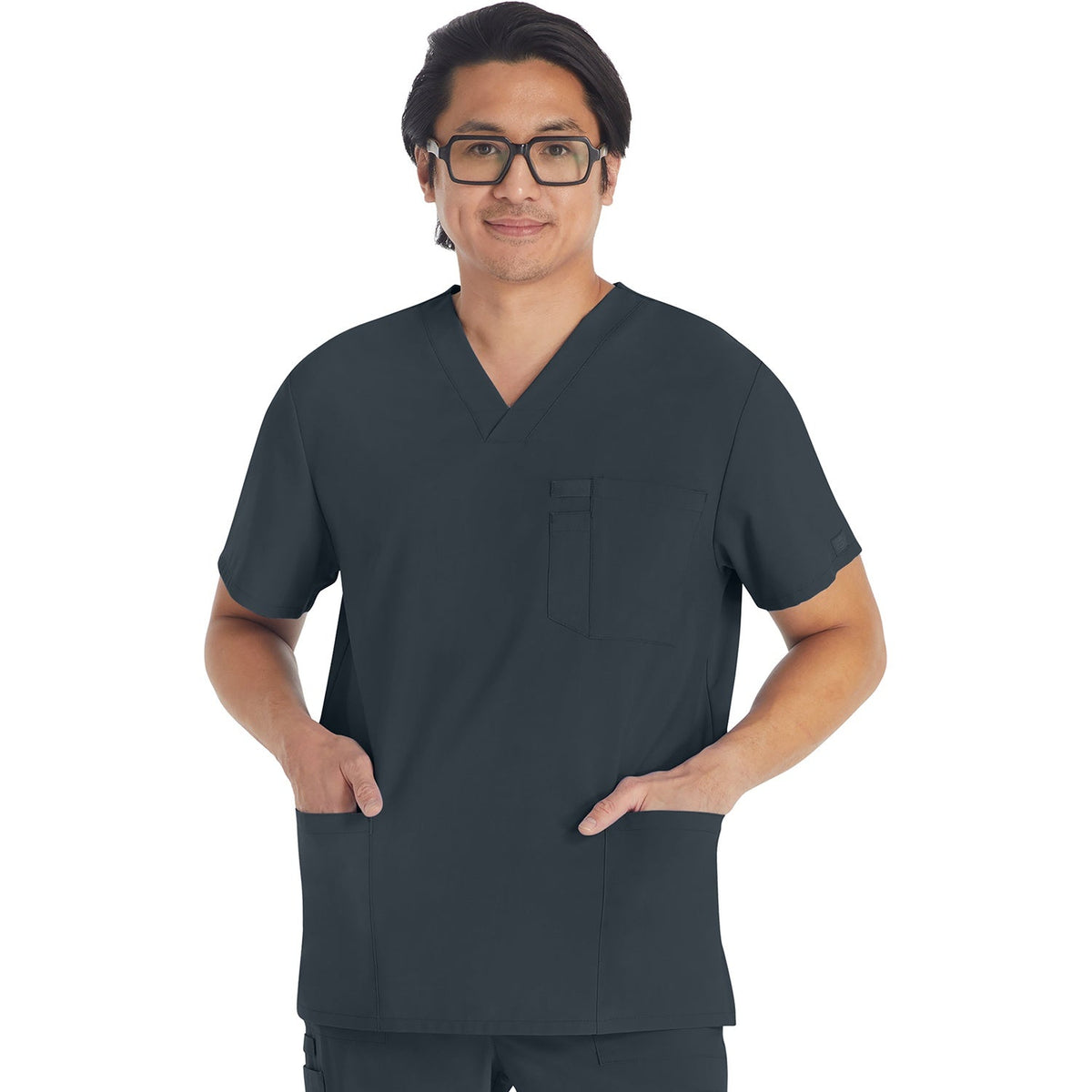Dickies Men's EDS Essentials V-Neck Scrub Top - Pewter Gray (PEW)