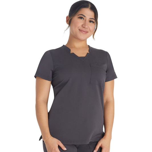 Dickies Women's Balance Notched V-Neck Scrub Top - Pewter Gray (PEW)