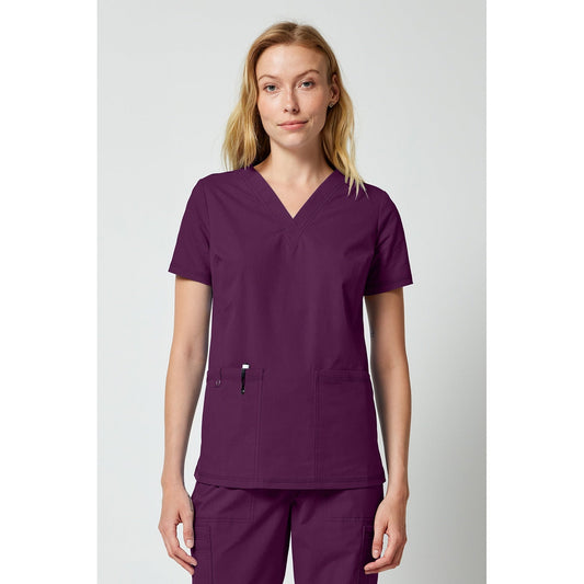 Dickies Women's Forge V-Neck Scrub Top - Wine (WIN)