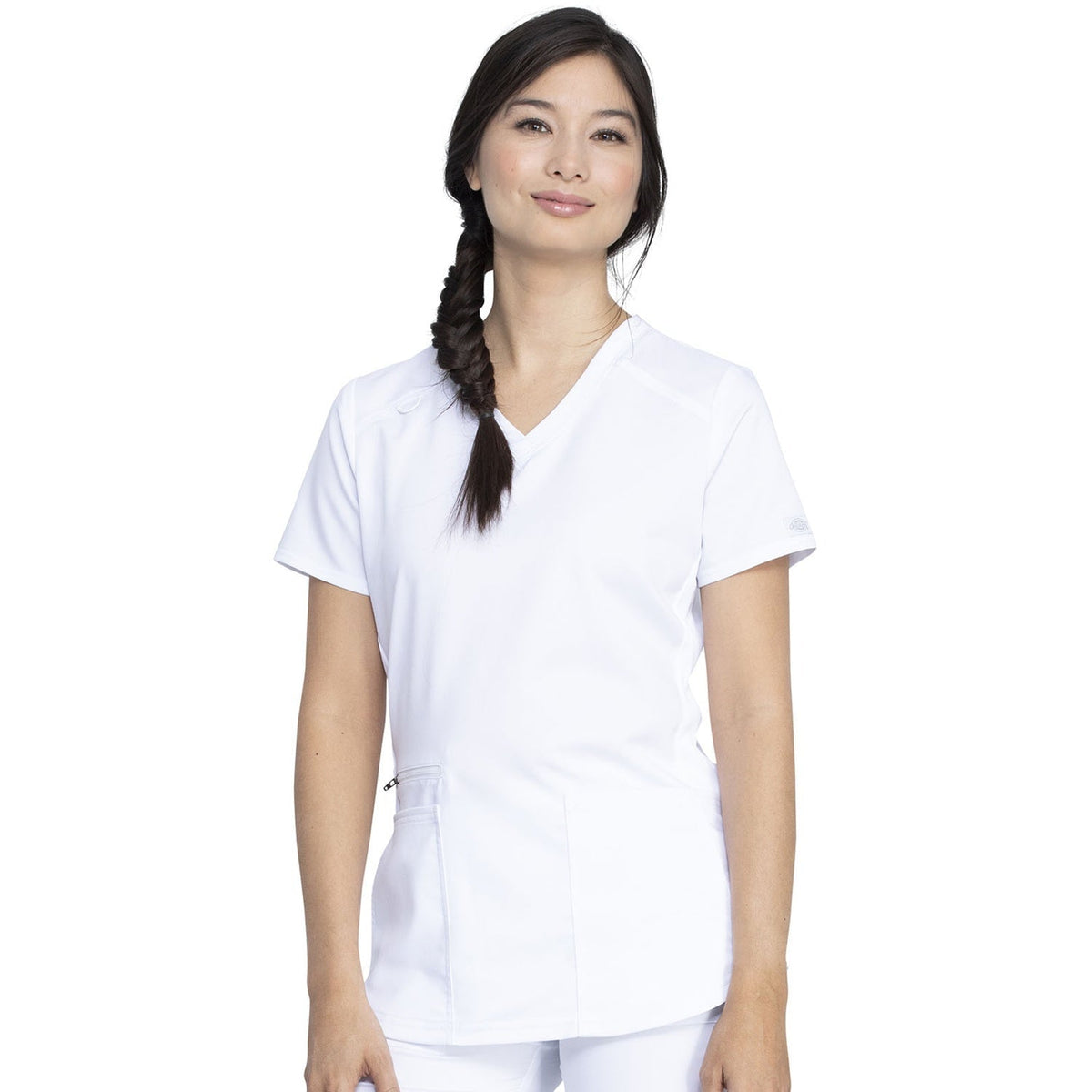 Dickies Women's Balance V-Neck Scrub Top - White (DWH)