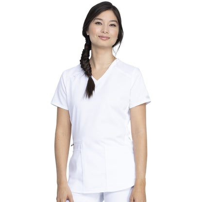 Dickies Women's Balance V-Neck Scrub Top - White (DWH)