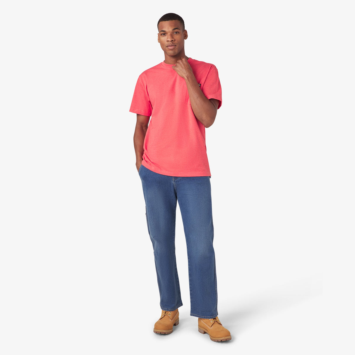 Dickies Heavyweight Heathered Short Sleeve Pocket T-Shirt - Coral Reef Heather (FCH)