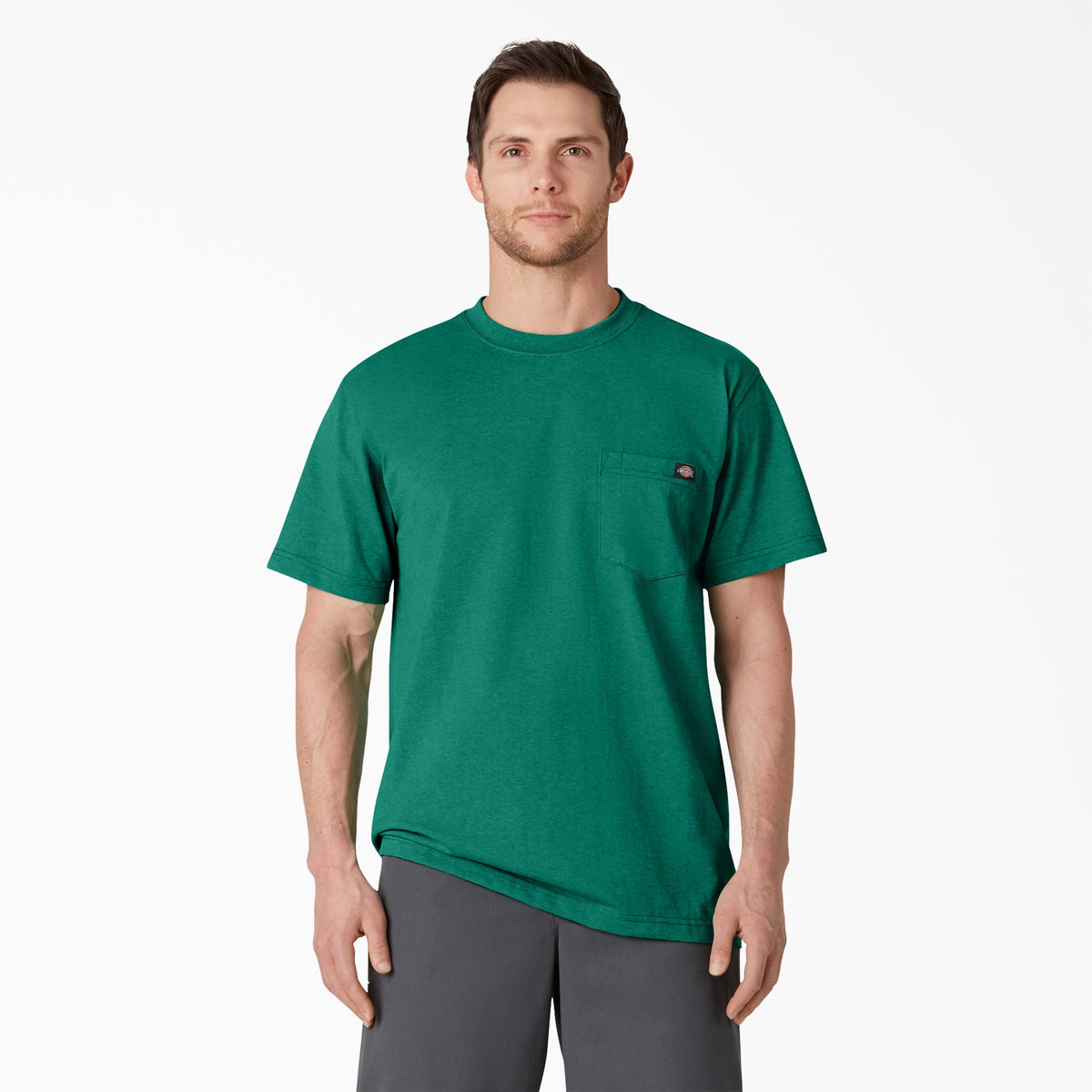Dickies Heavyweight Heathered Short Sleeve Pocket T-Shirt - Green Heather (GSH)