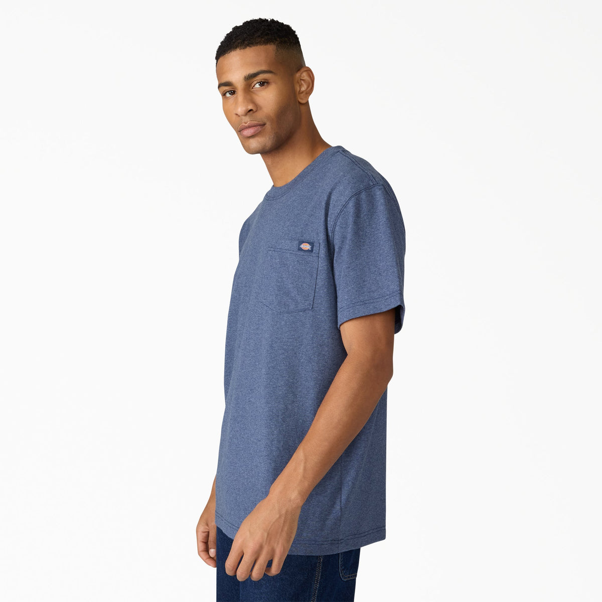 Dickies Heavyweight Heathered Short Sleeve Pocket T-Shirt - Ink Navy Heather (IKH)