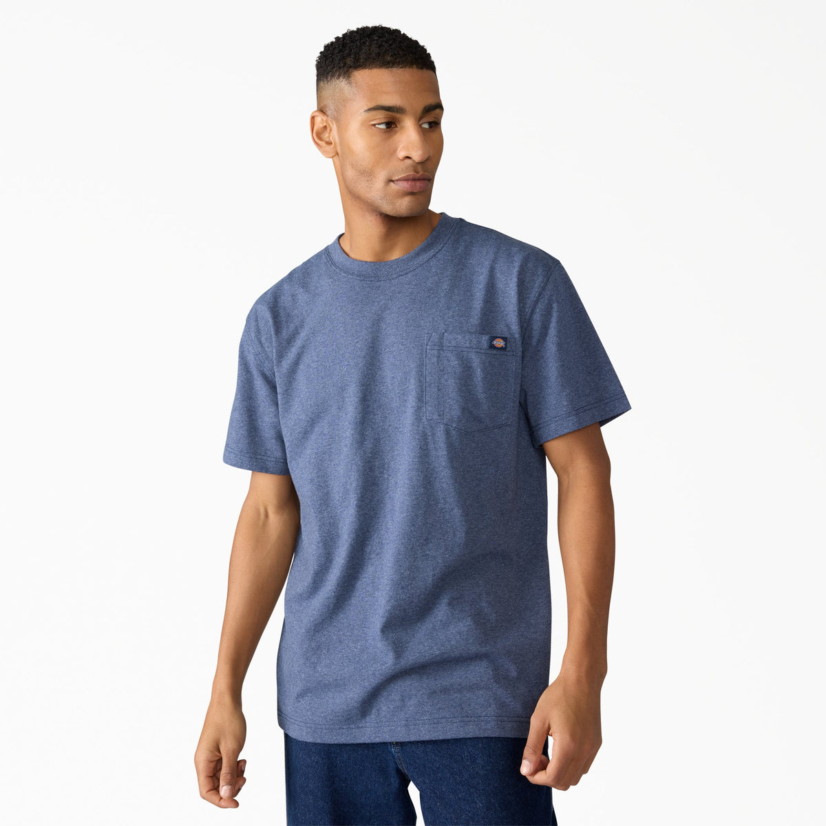 Dickies Heavyweight Heathered Short Sleeve Pocket T-Shirt - Ink Navy Heather (IKH)