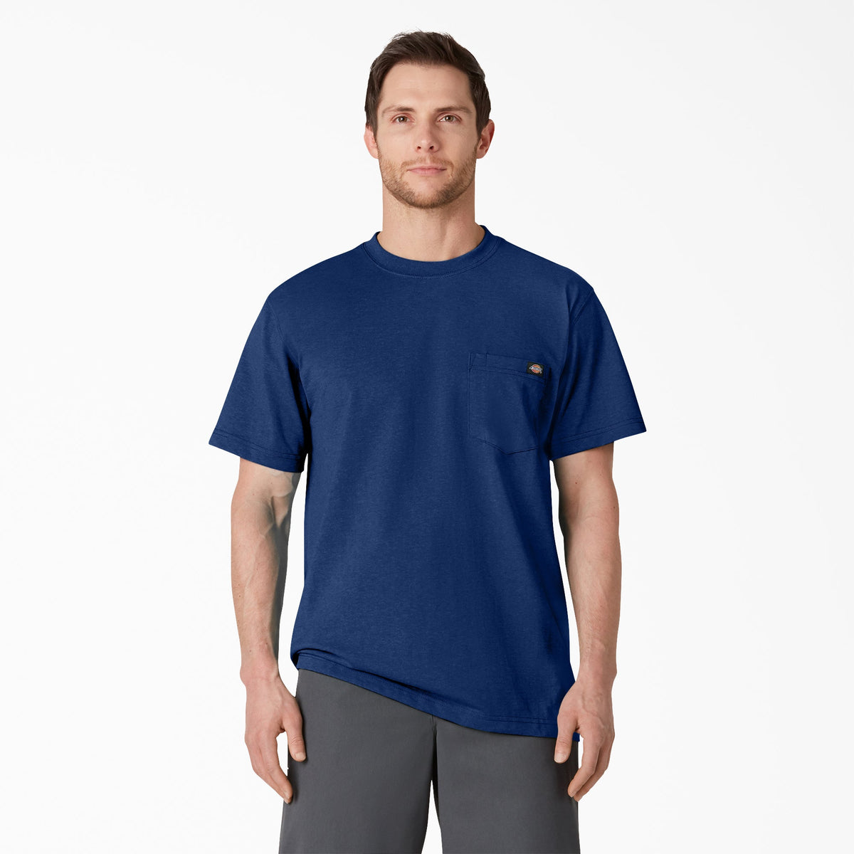 Dickies Heavyweight Heathered Short Sleeve Pocket T-Shirt - Limoges Blue Heather (OIH)