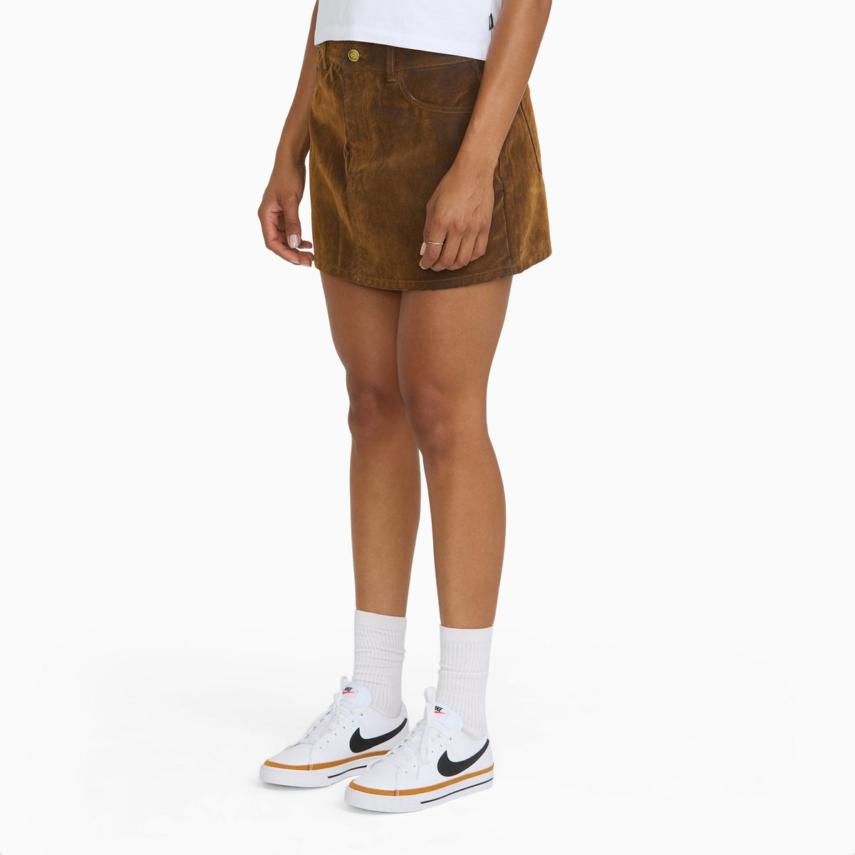 Dickies Women's Flocked Low Rise Mini Skirt - Glazed Ginger Flocked/Enzyme W (GGF)