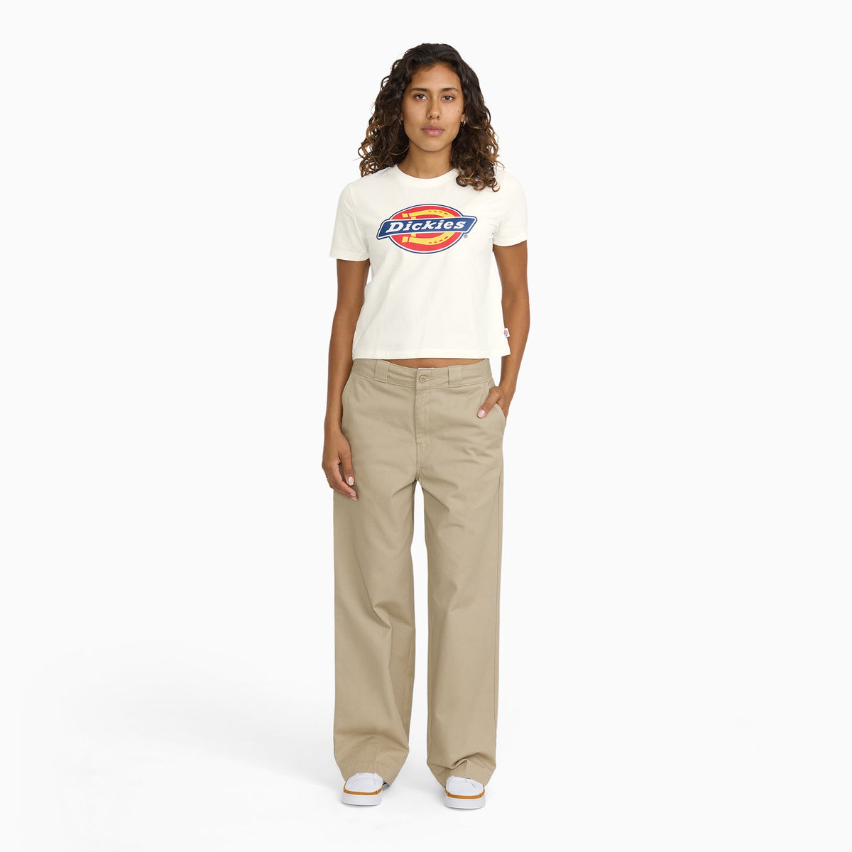 Dickies Junior's Longline Baby Tee - Star White (STWH)